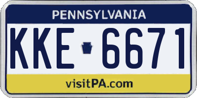 PA license plate KKE6671