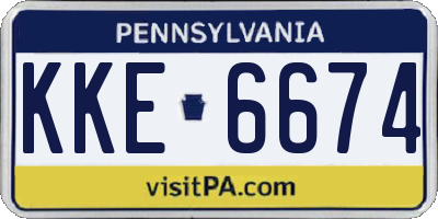 PA license plate KKE6674