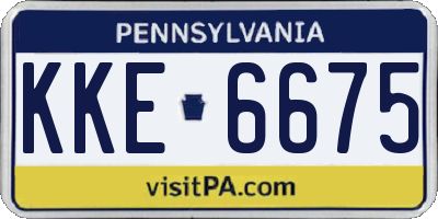 PA license plate KKE6675