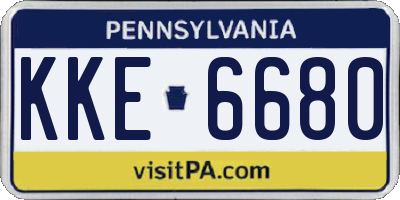 PA license plate KKE6680