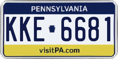 PA license plate KKE6681