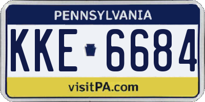 PA license plate KKE6684