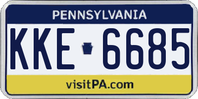 PA license plate KKE6685