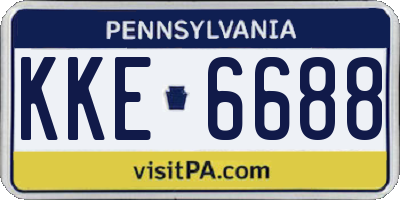 PA license plate KKE6688