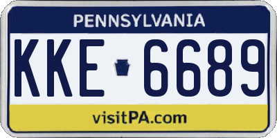 PA license plate KKE6689
