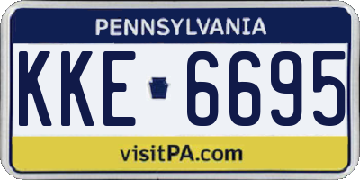 PA license plate KKE6695