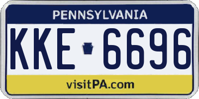 PA license plate KKE6696