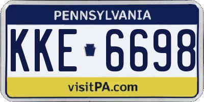 PA license plate KKE6698