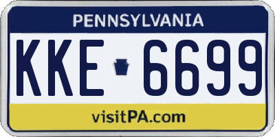 PA license plate KKE6699