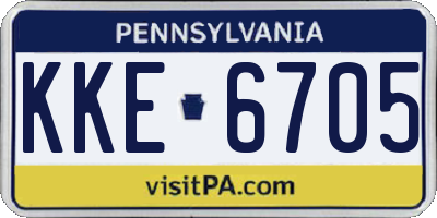 PA license plate KKE6705