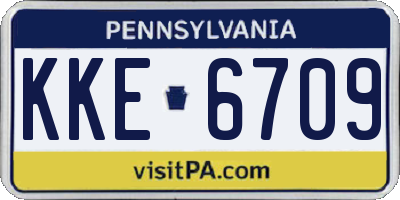 PA license plate KKE6709