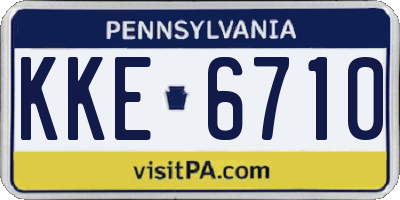 PA license plate KKE6710