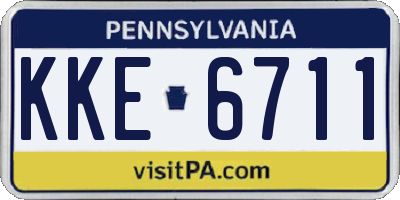 PA license plate KKE6711
