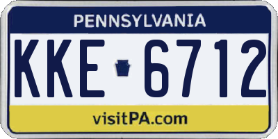PA license plate KKE6712