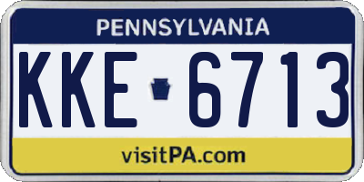 PA license plate KKE6713