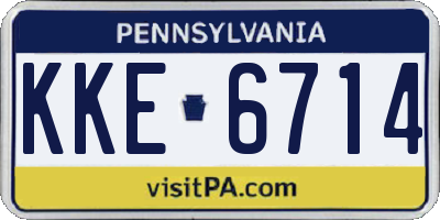PA license plate KKE6714