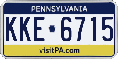 PA license plate KKE6715