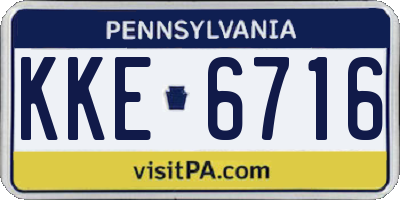 PA license plate KKE6716