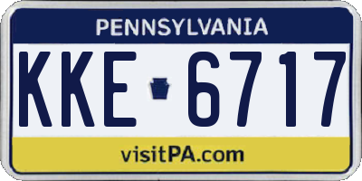 PA license plate KKE6717