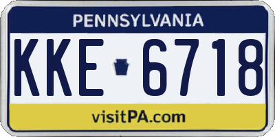 PA license plate KKE6718