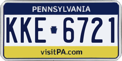 PA license plate KKE6721