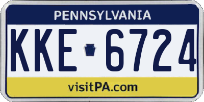 PA license plate KKE6724
