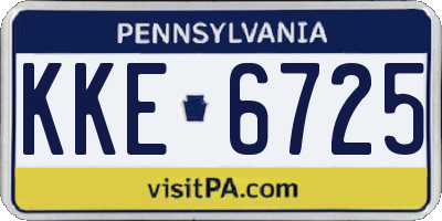 PA license plate KKE6725
