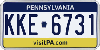 PA license plate KKE6731