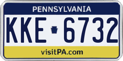 PA license plate KKE6732