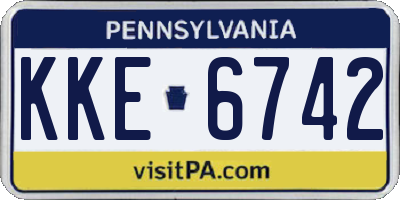 PA license plate KKE6742