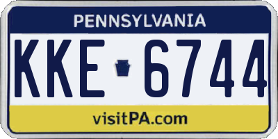 PA license plate KKE6744