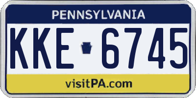 PA license plate KKE6745