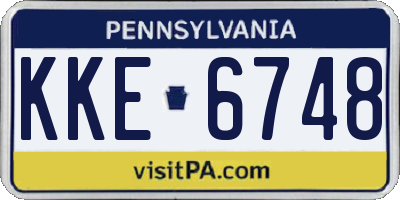 PA license plate KKE6748