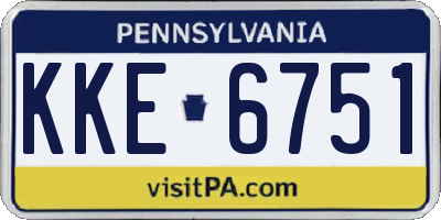 PA license plate KKE6751