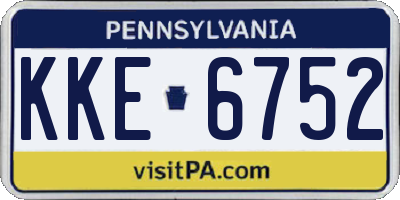 PA license plate KKE6752
