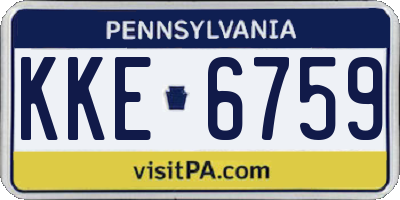PA license plate KKE6759