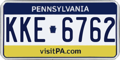 PA license plate KKE6762