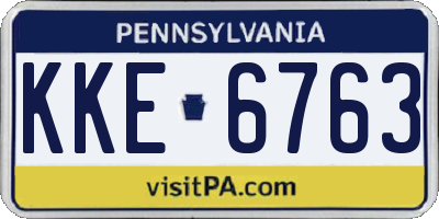 PA license plate KKE6763