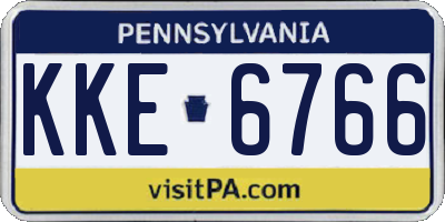 PA license plate KKE6766