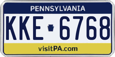 PA license plate KKE6768