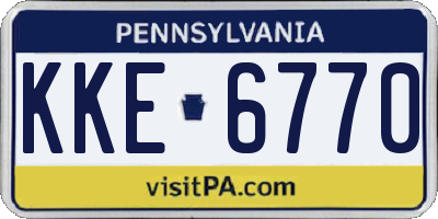PA license plate KKE6770