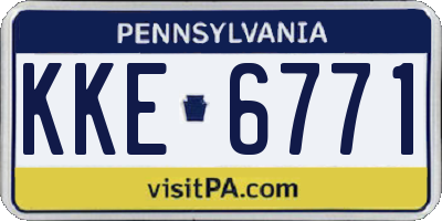 PA license plate KKE6771