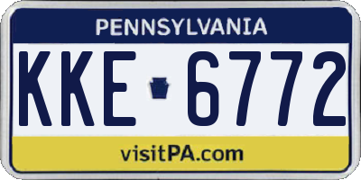 PA license plate KKE6772