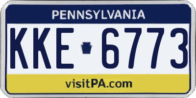 PA license plate KKE6773