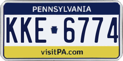 PA license plate KKE6774