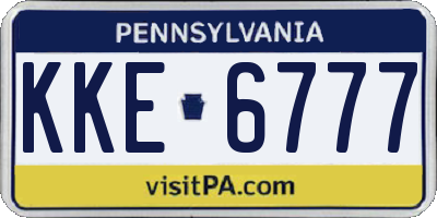 PA license plate KKE6777