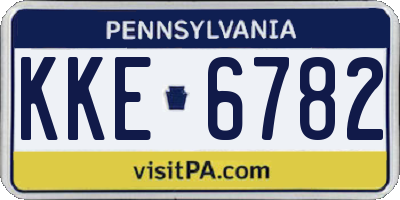 PA license plate KKE6782