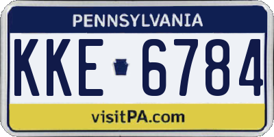 PA license plate KKE6784