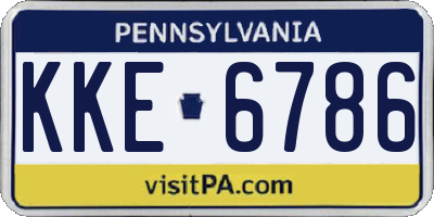 PA license plate KKE6786