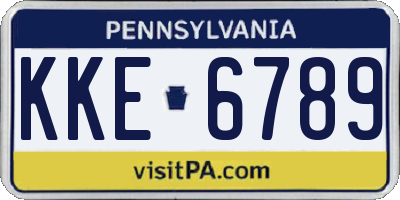 PA license plate KKE6789